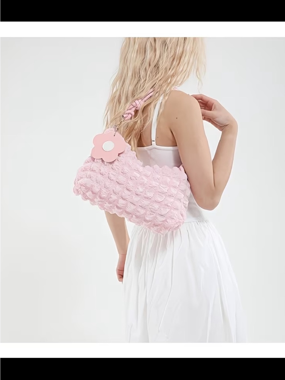 Affordable Fashion Finds Pink Floral-Accent Shoulder Bag